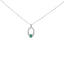 .925 Sterling Silver Created Green Emerald & White Sapphire Pendant Necklace