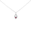 .925 Sterling Silver Created Ruby & White Sapphire Pendant Necklace
