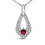 .925 Sterling Silver Created Ruby & White Sapphire Pendant Necklace