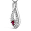 .925 Sterling Silver Created Ruby & White Sapphire Pendant Necklace