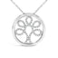 Collar con colgante de árbol de la vida de diamante de plata esterlina .925