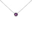 Collier Pendentif en Améthyste Violet Sertie en Argent Sterling 7MM - 18"