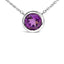 Collier Pendentif en Améthyste Violet Sertie en Argent Sterling 7MM - 18"