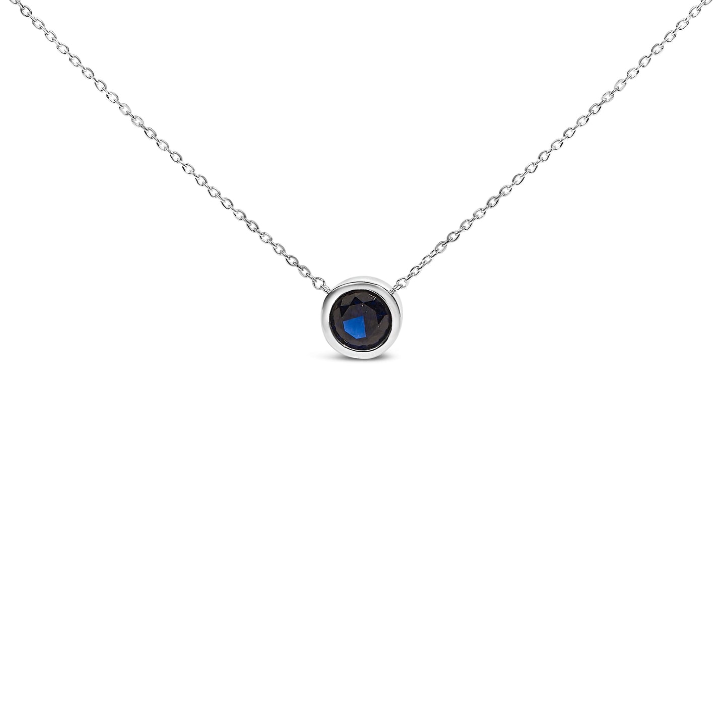 Collier Pendentif en Améthyste Violet Sertie en Argent Sterling 7MM - 18"