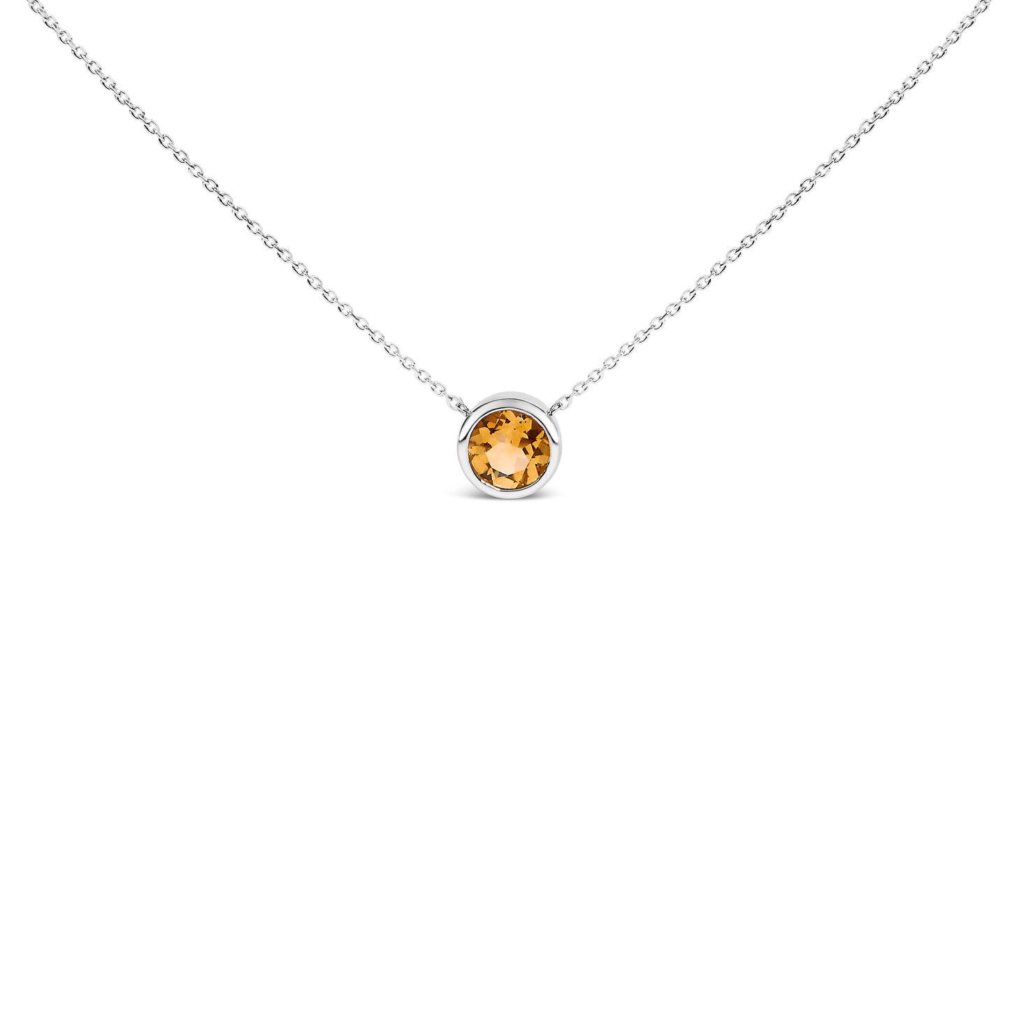 Collier Pendentif en Améthyste Violet Sertie en Argent Sterling 7MM - 18"