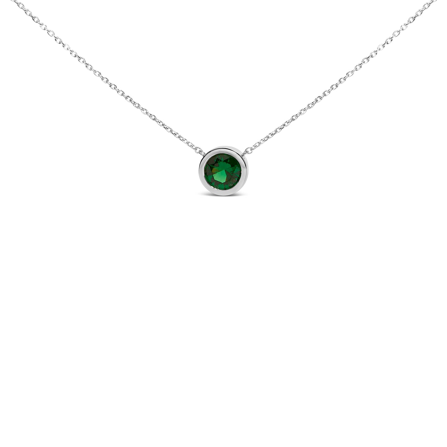 Collier Pendentif en Améthyste Violet Sertie en Argent Sterling 7MM - 18"
