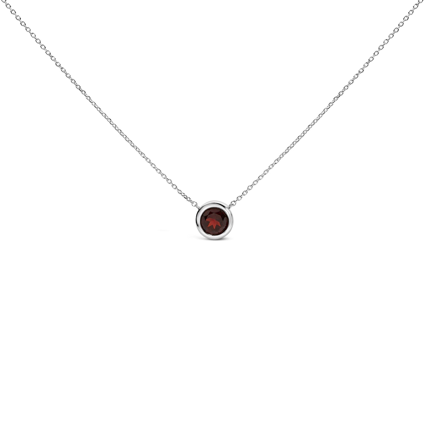 Collier Pendentif en Améthyste Violet Sertie en Argent Sterling 7MM - 18"