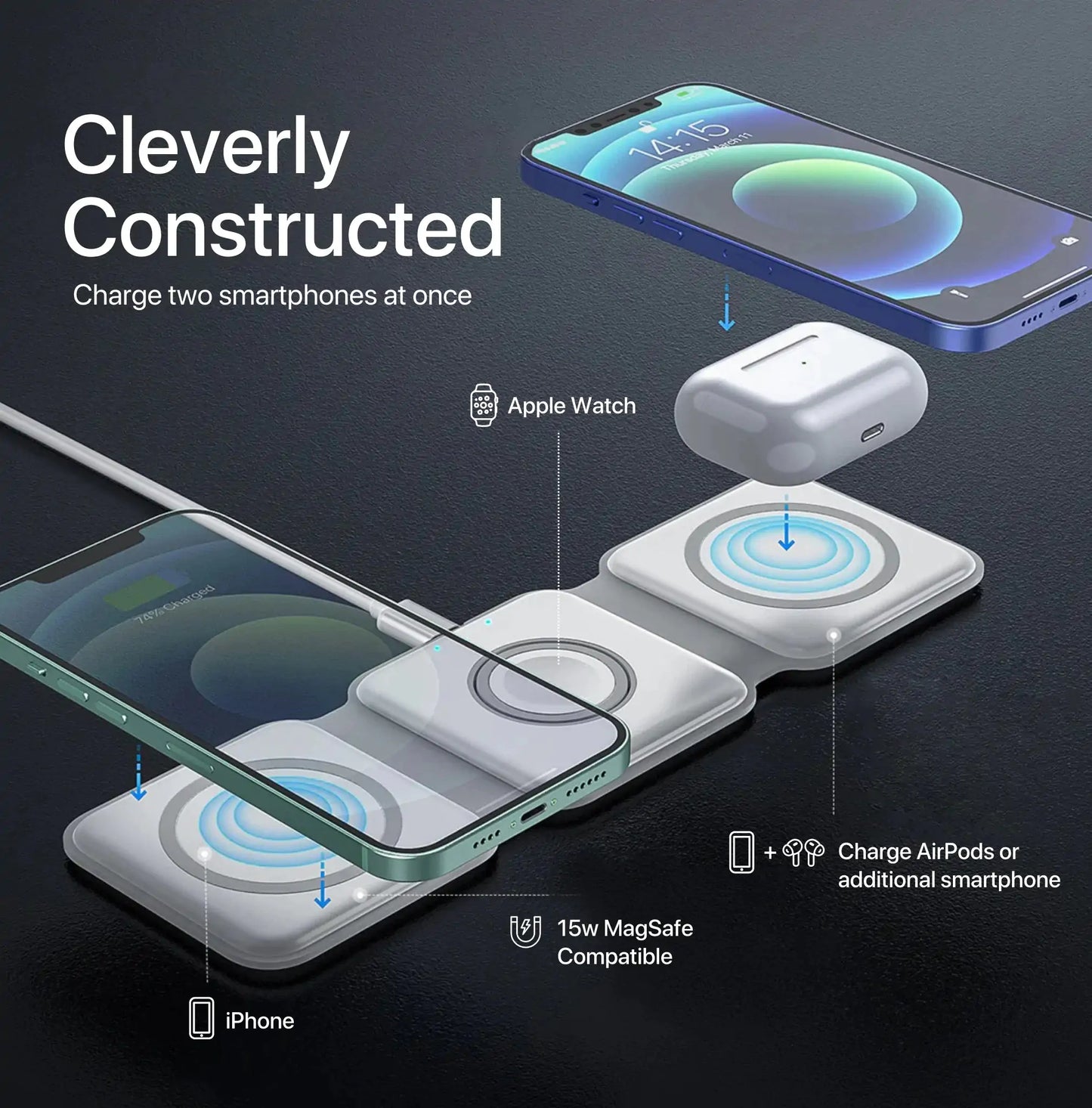Tri Plug Charger - Versatile Wireless Charging Solution