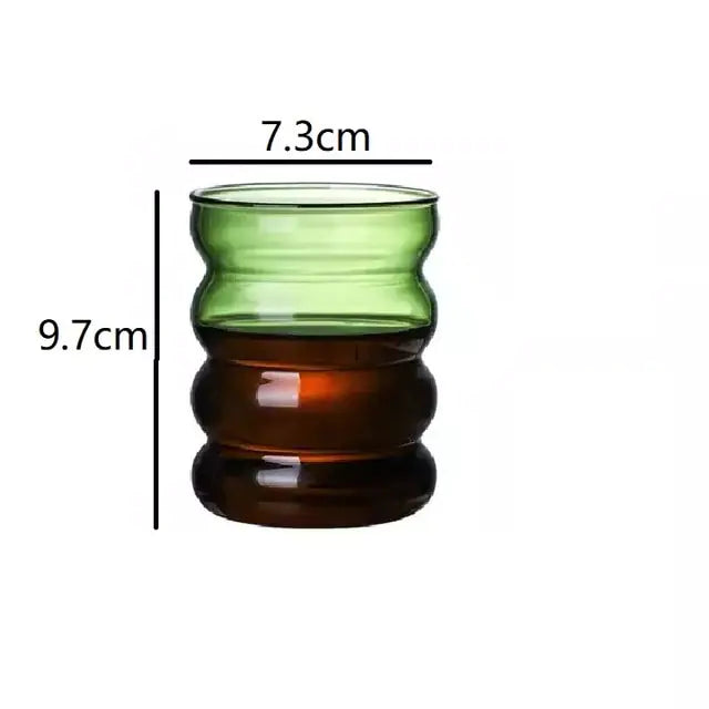 Wave Shape Glass Cup - Elegant Drinkware