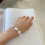 Handmade Imitation Pearl Gold Link Chain Bracelet