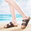 Sandalias deslizantes de doble hebilla ajustables premium para mujeres