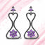 Boucles d'oreilles en argent sterling avec améthyste véritable de 6,31 carats et spinelle noir