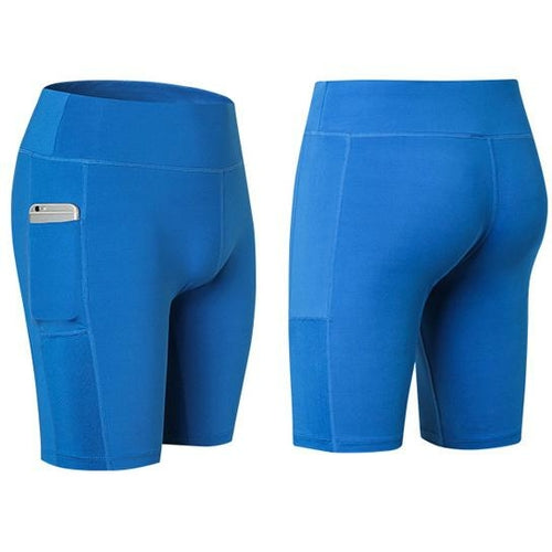 Stretchable Yoga Shorts with Convenient Phone Pocket