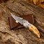 Exquisite Handmade Damascus Steel EDC Folding Knife | 3-Inch Blade, Bone Handle, Leather Sheath | Perfect Gift by KBS Knives - Korvel