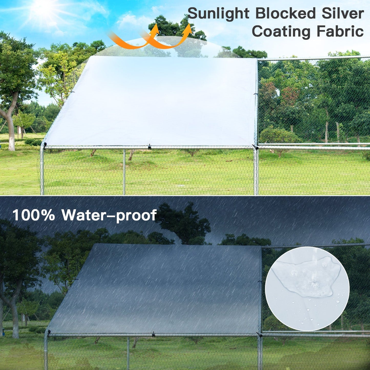 Large Walk-In Shade Cage Chicken Coop with Roof Cover - 13'