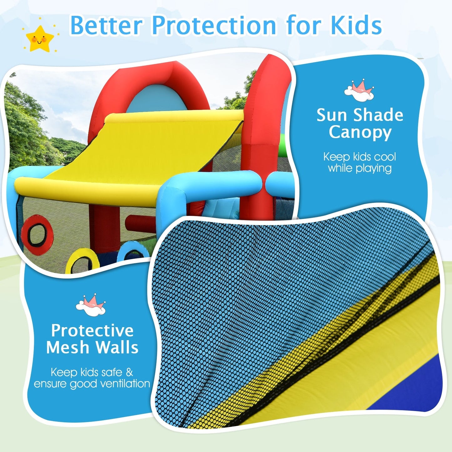 Inflatable Jumping Castle with Dual Slides & Blower