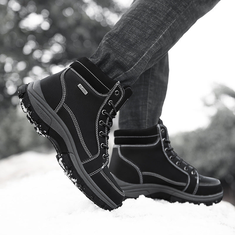 Botas de Tobillo Impermeables de Invierno Marrón Elegantes para Hombre
