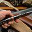 Artisan Crafted Damascus Steel Hunting Knife with Buffalo and Sheep Horn Handle - Korvel