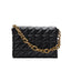 Elegante bolso de hombro pequeño verde con solapa y cadena de metal