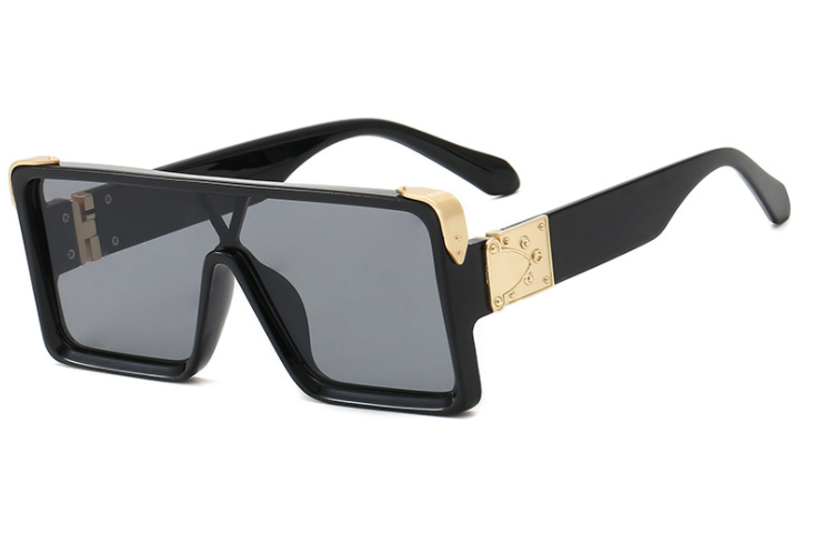Stylish Black & White Square Sunglasses for Men & Women