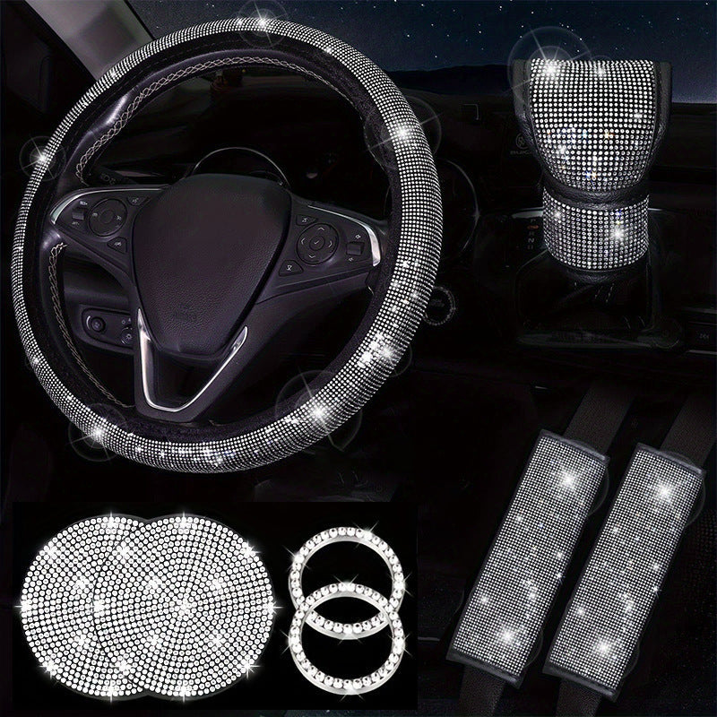Diamond Rhinestone Steering Wheel Cover for Women