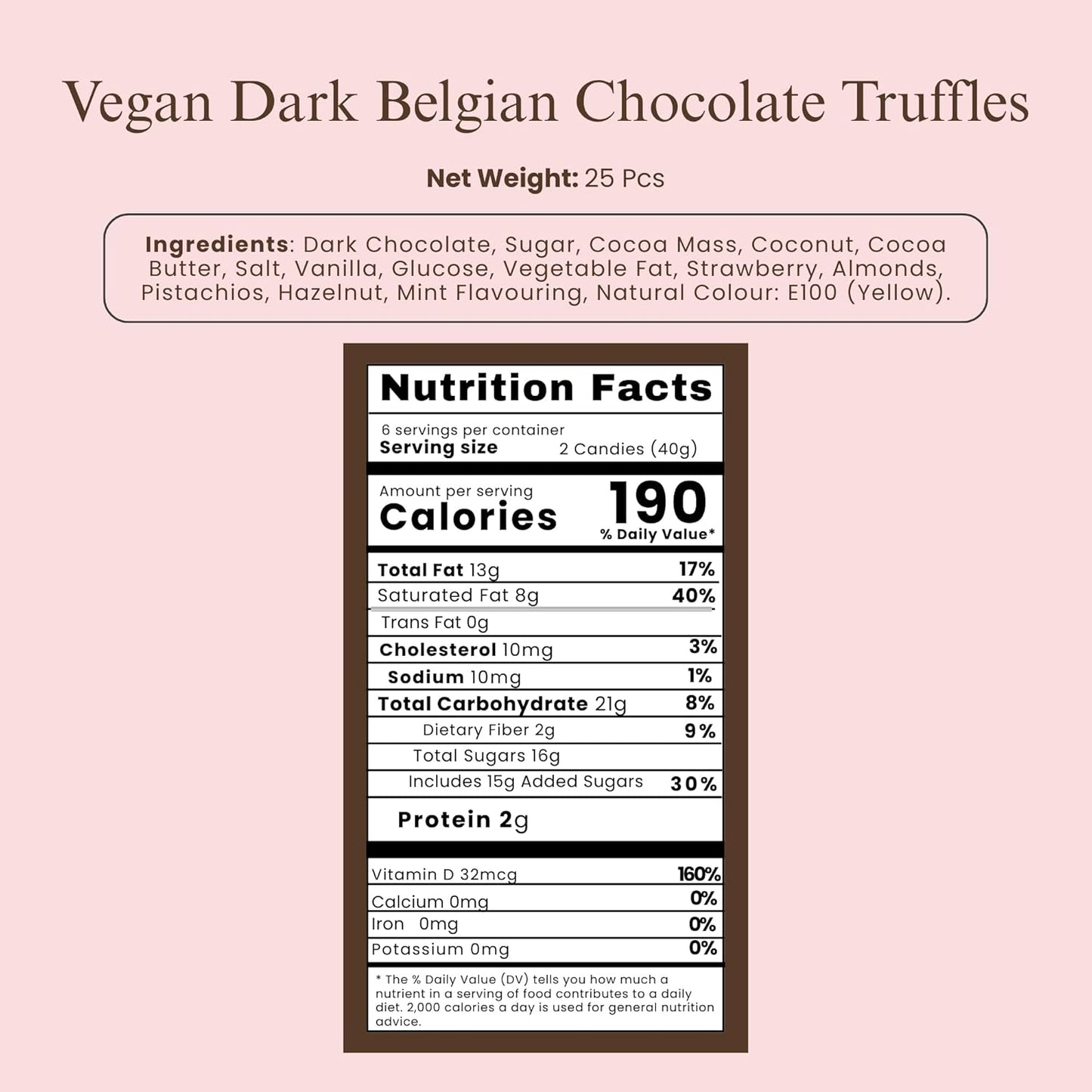 Trufas de Chocolate Oscuro Veganas de Lujo Andy Anand - Caja de Regalo de 25 Piezas