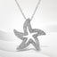 Collar de Colgante de Estrella de Mar con Diamantes en Acero Inoxidable .925