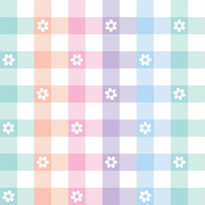 Cloud Cuddle Pastel Gingham Daisy Fabric - 58" - 60" per yard