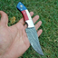 Personalized 8" Damascus Hunting Knife with American Flag Handle - Perfect Gift for Groomsmen and Anniversaries - Korvel