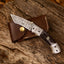 Artisan Crafted Damascus Steel Tanto Folding Knife | 3-Inch Blade, Wenge Wood Handle, Leather Sheath | Ideal Groomsman Gift - Korvel