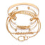 Elegant Gold Crystal Bracelet Set for Women - 5 Pieces