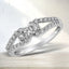 10K White Gold Round Cut Diamond Three Stone Ring - Size 6