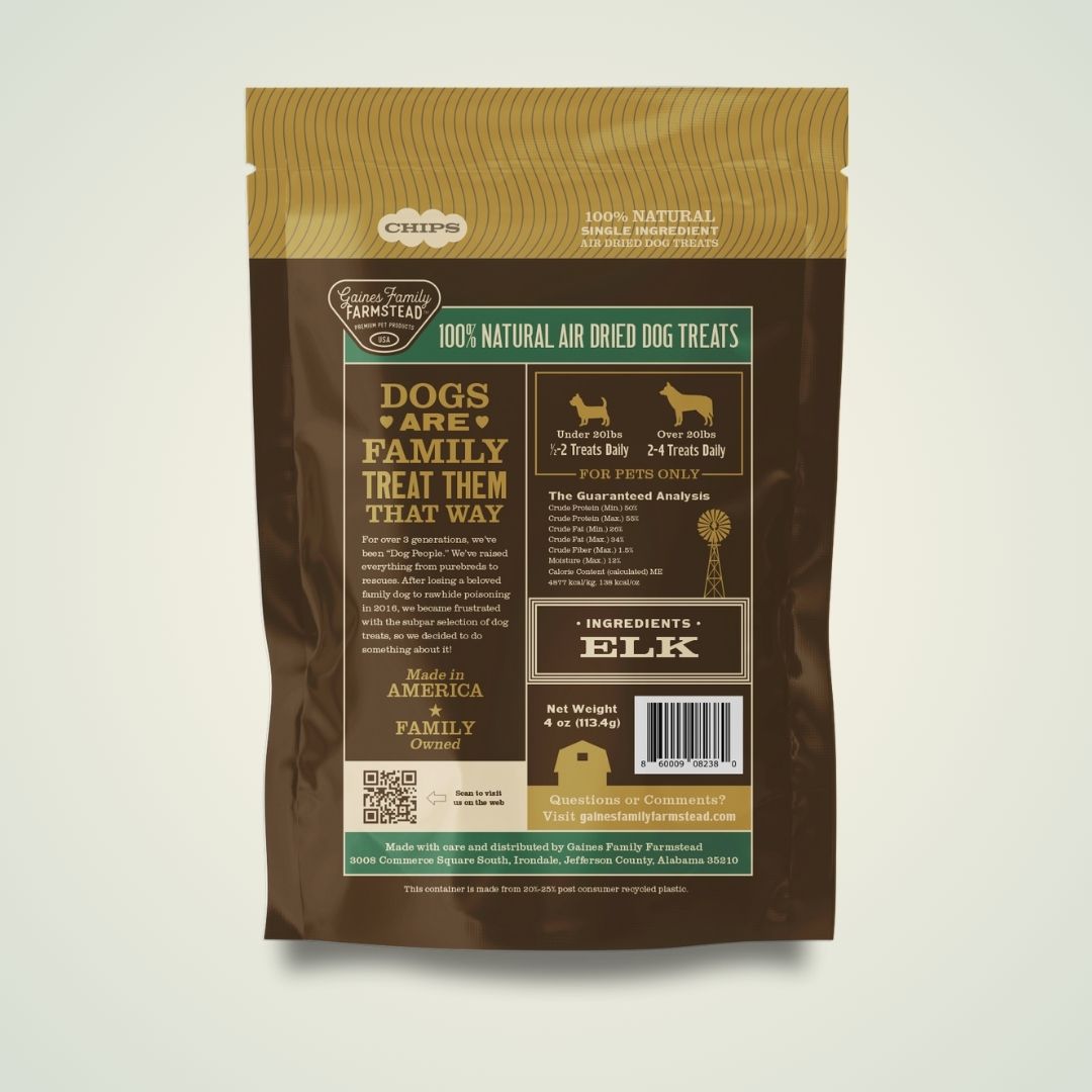 Premium Elk Chips for Dogs - All-Natural Treats - Korvel