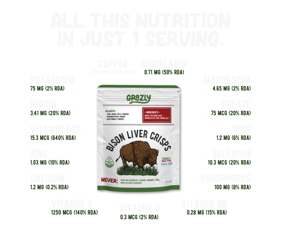 Bison Liver Crisps - 100% Grass-Fed & Finished