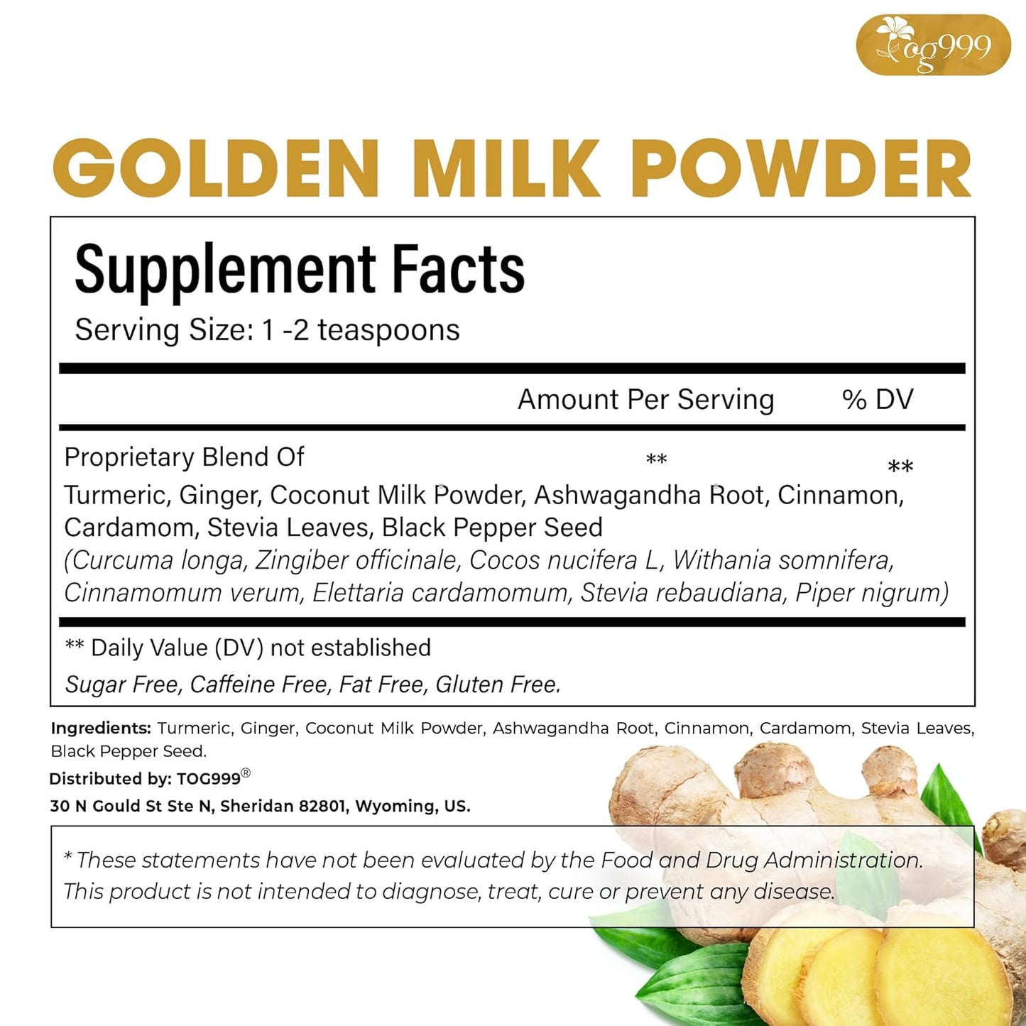 Premium Golden Milk Powder - Natural Spice Blend for Lattes & Smoothies