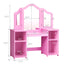 Kids Tri Folding Mirror Makeup Vanity Table Set - Pink