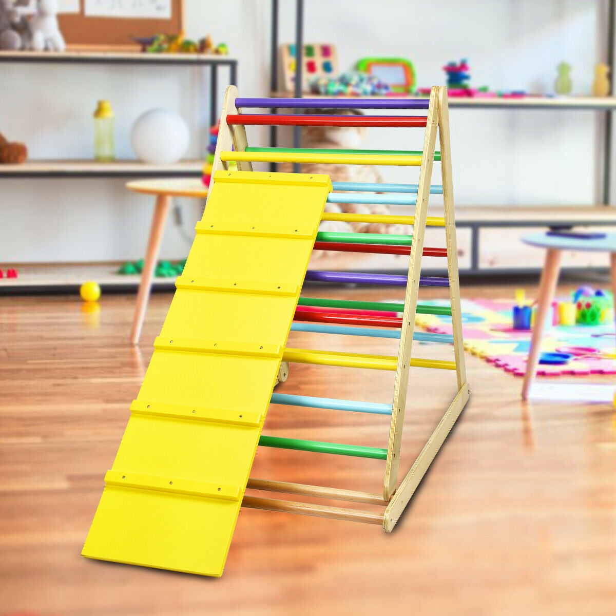 Triangle d'escalade en bois pliable pour le jeu intérieur