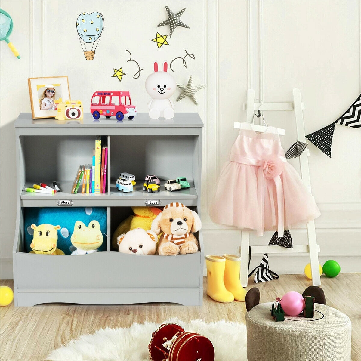 Kids Multi-Functional Floor Cabinet - Gray