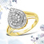 Anillo de cóctel Ballerina de diamantes en oro amarillo y blanco de 14K