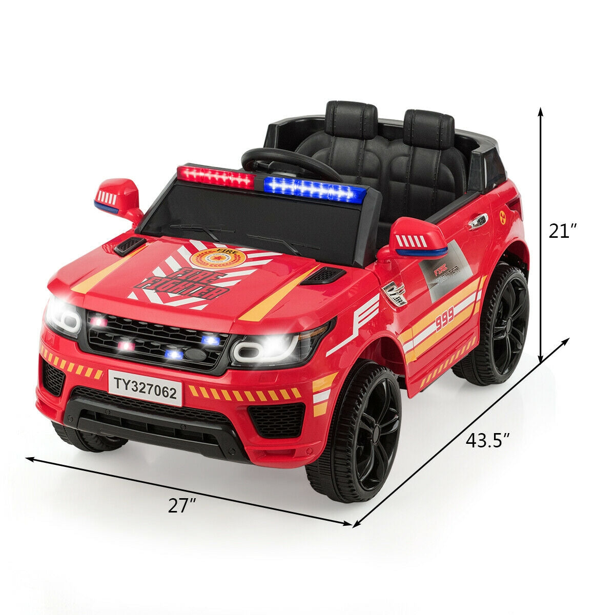 Coche eléctrico para niños de 12V con control remoto - Rojo