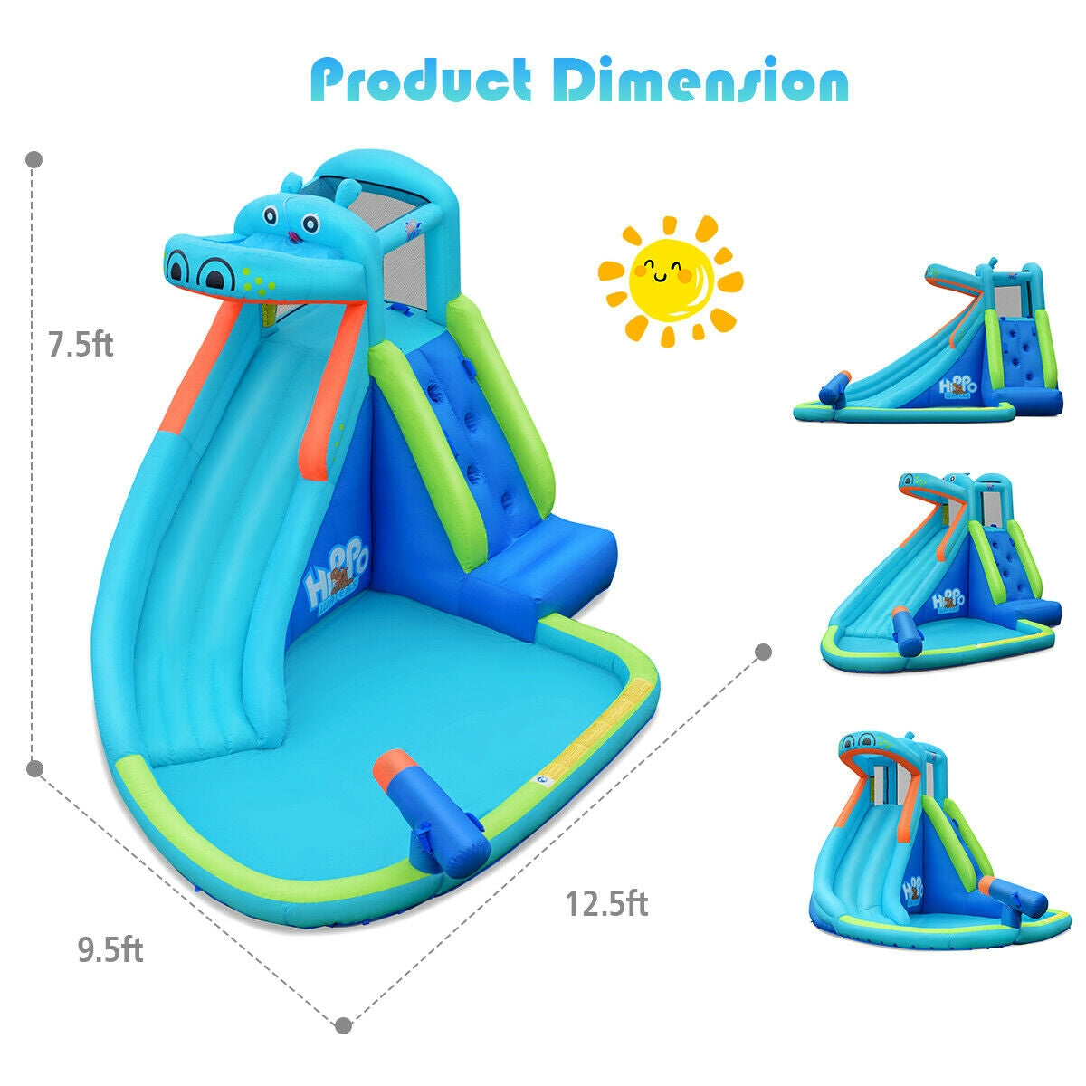 Inflatable Water Pool with Splash and Slide
