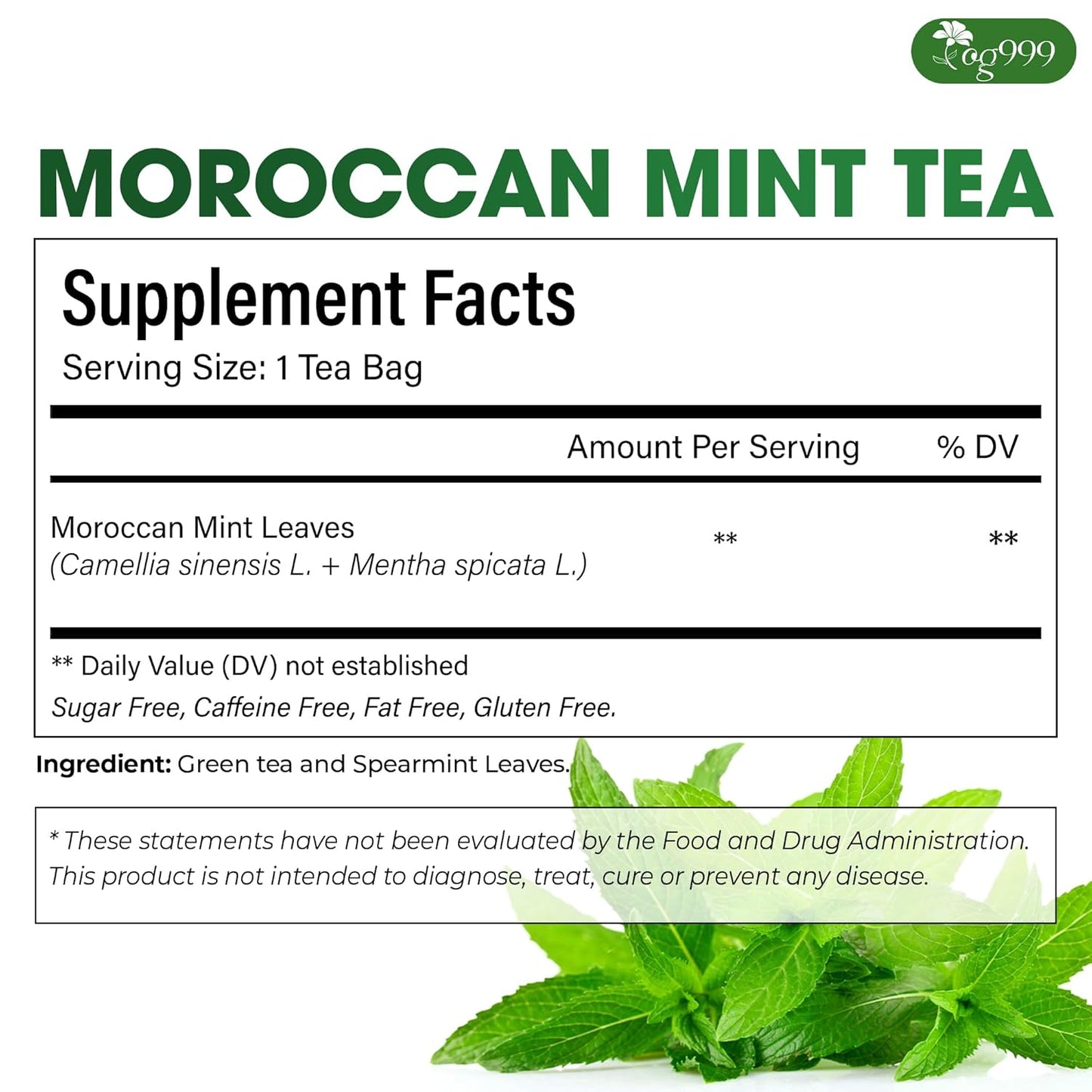 Thé vert à la menthe marocaine premium - Mélange herbal traditionnel