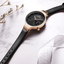 Montre analogique à quartz élégante pour femmes avec bracelet en cuir