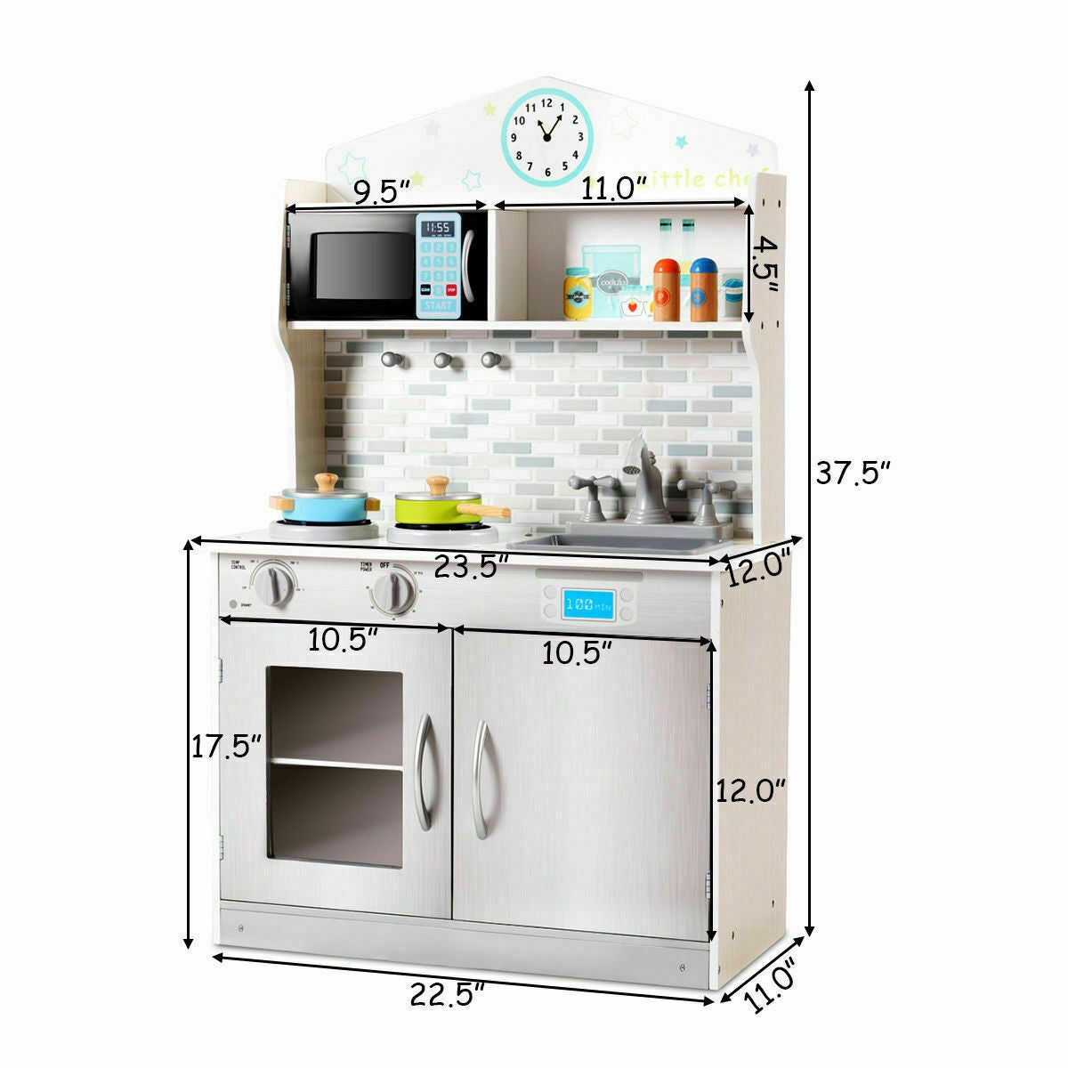 Kids Wooden Pretend Cooking Playset - Beige