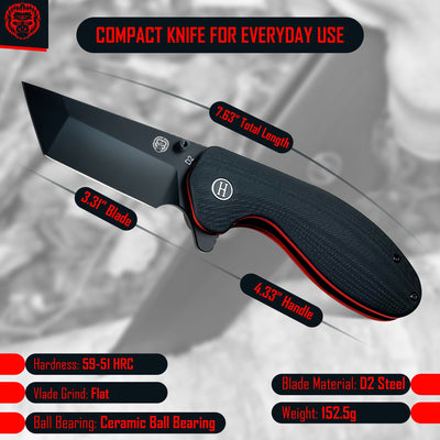 The Ultimate Pioneer Folding Pocket Knife Gift Set for Adventurers (Black & Orange) - Korvel