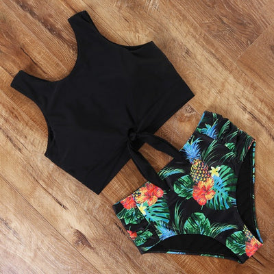Ensemble de bikini léopard taille haute moderne pour femmes