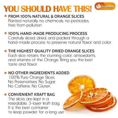 Premium Dried Orange Slices 6oz - Natural Citrus Wheels