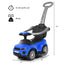 Poussette 3-en-1 pour Tout-Petit et Voiture à Pousser - Bleu