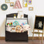 Unité de rangement en bois pour jouets pour enfants avec boîte à jouets roulante - Espresso