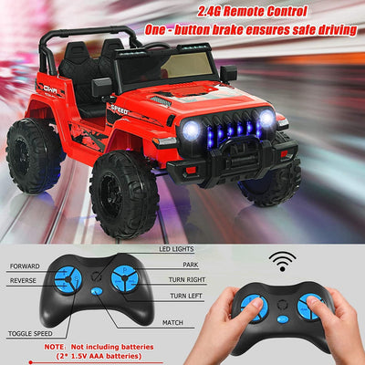 Voiture Jeep électrique pour enfants 12V avec télécommande - Rouge